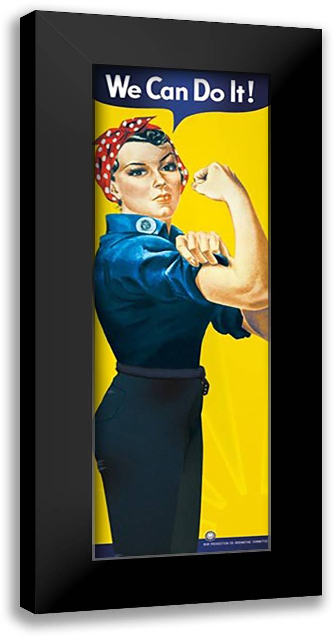 We Can Do It! 16x40 Black Modern Wood Framed Art Print Poster by Miller, J. Howard