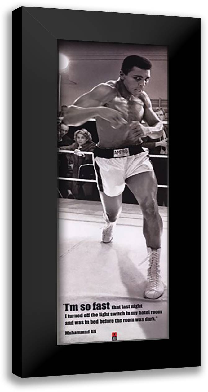 Ali (So Fast) 16x40 Black Modern Wood Framed Art Print Poster