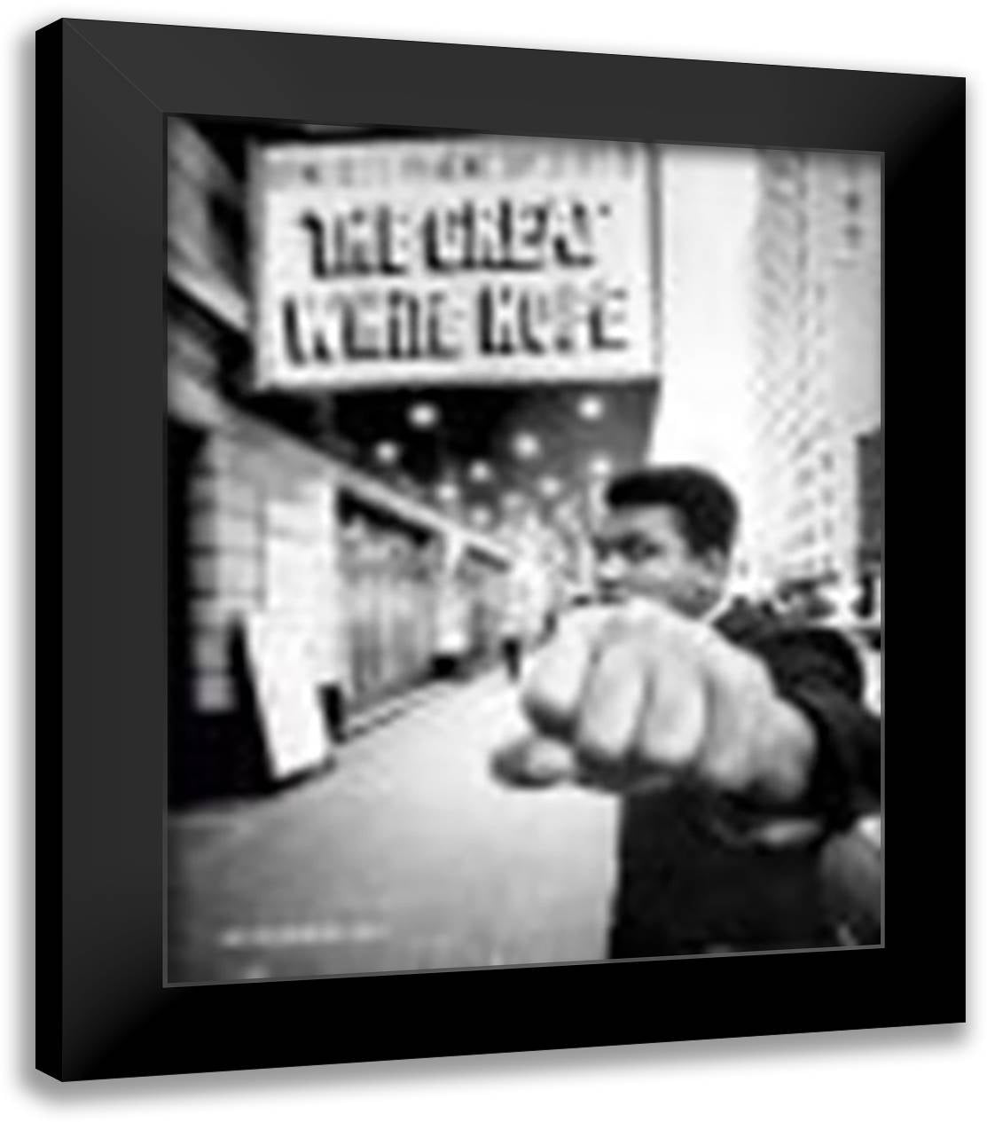 Muhammad Ali - Great White Hop 20x24 Black Modern Wood Framed Art Print Poster
