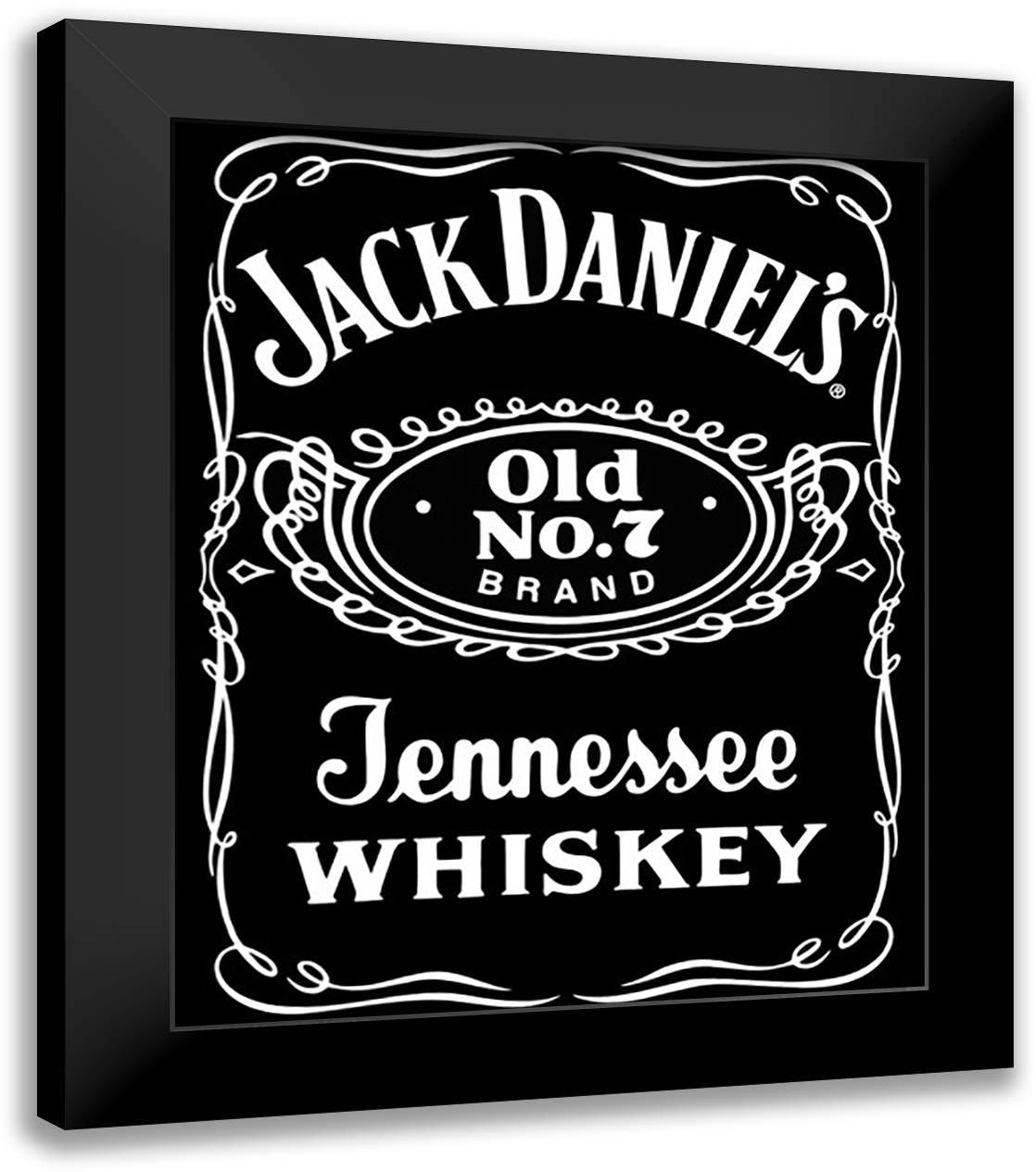 Jack Daniel's (Label) 20x24 Black Modern Wood Framed Art Print Poster