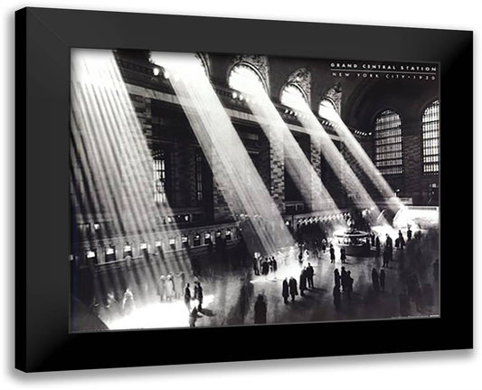 Grand Central Station, New York City, c.1934 24x20 Black Modern Wood Framed Art Print Poster