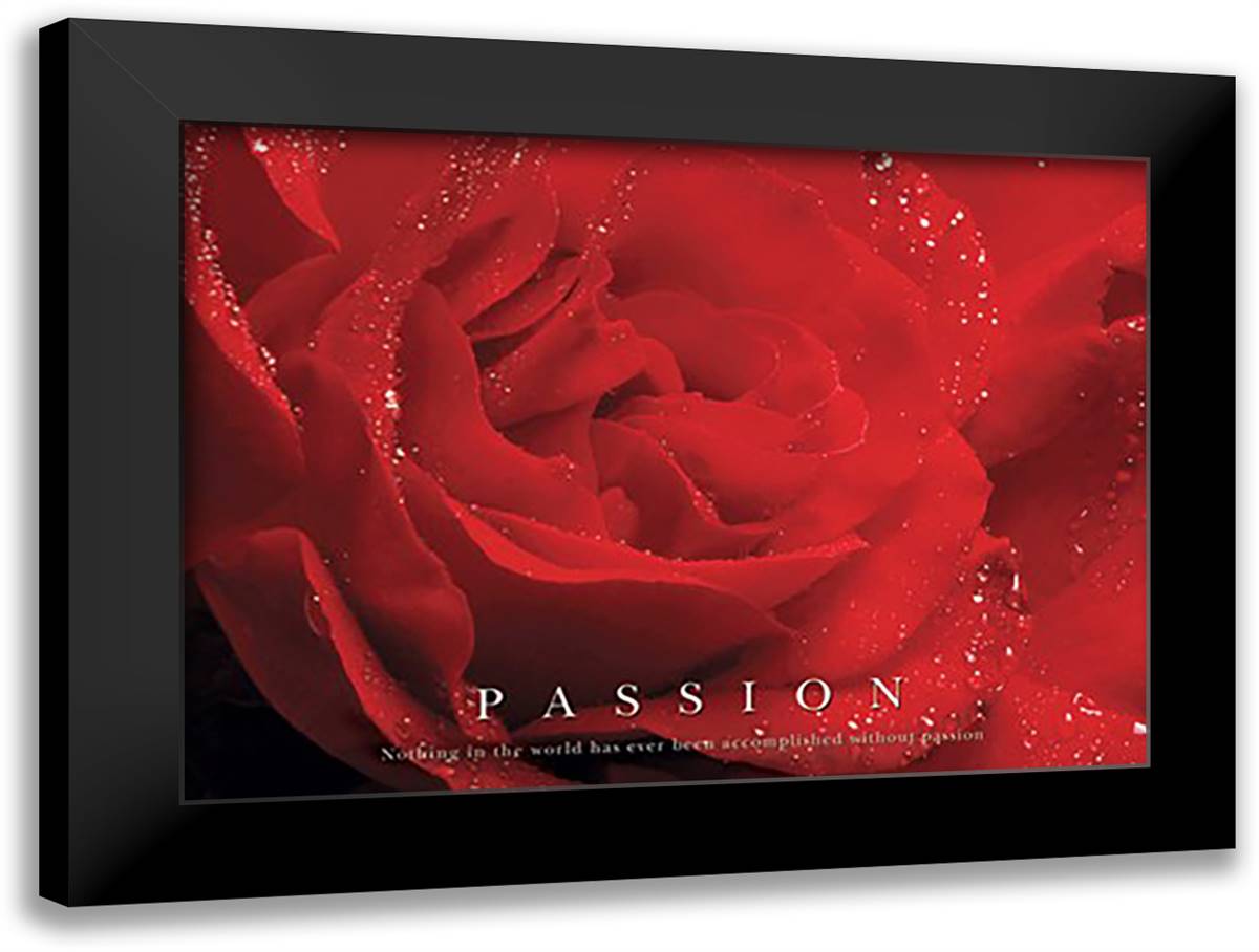 Passion 24x20 Black Modern Wood Framed Art Print Poster