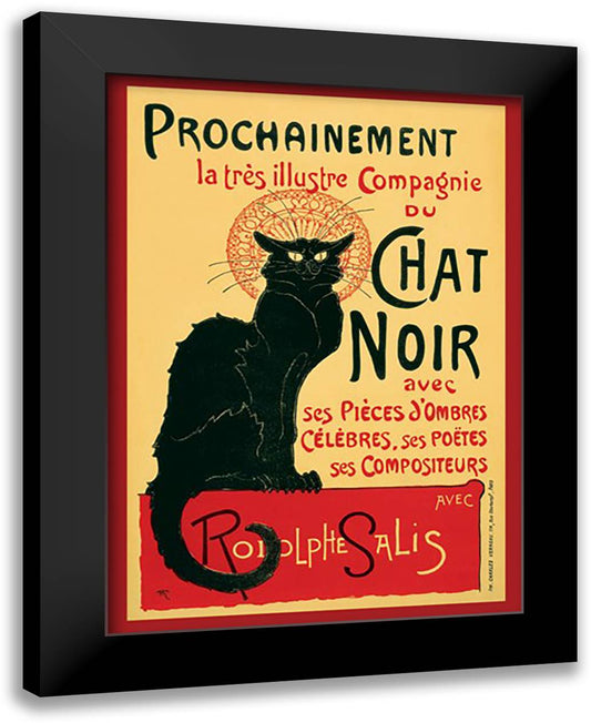 Steinlein (Chat Noir) 20x24 Black Modern Wood Framed Art Print Poster