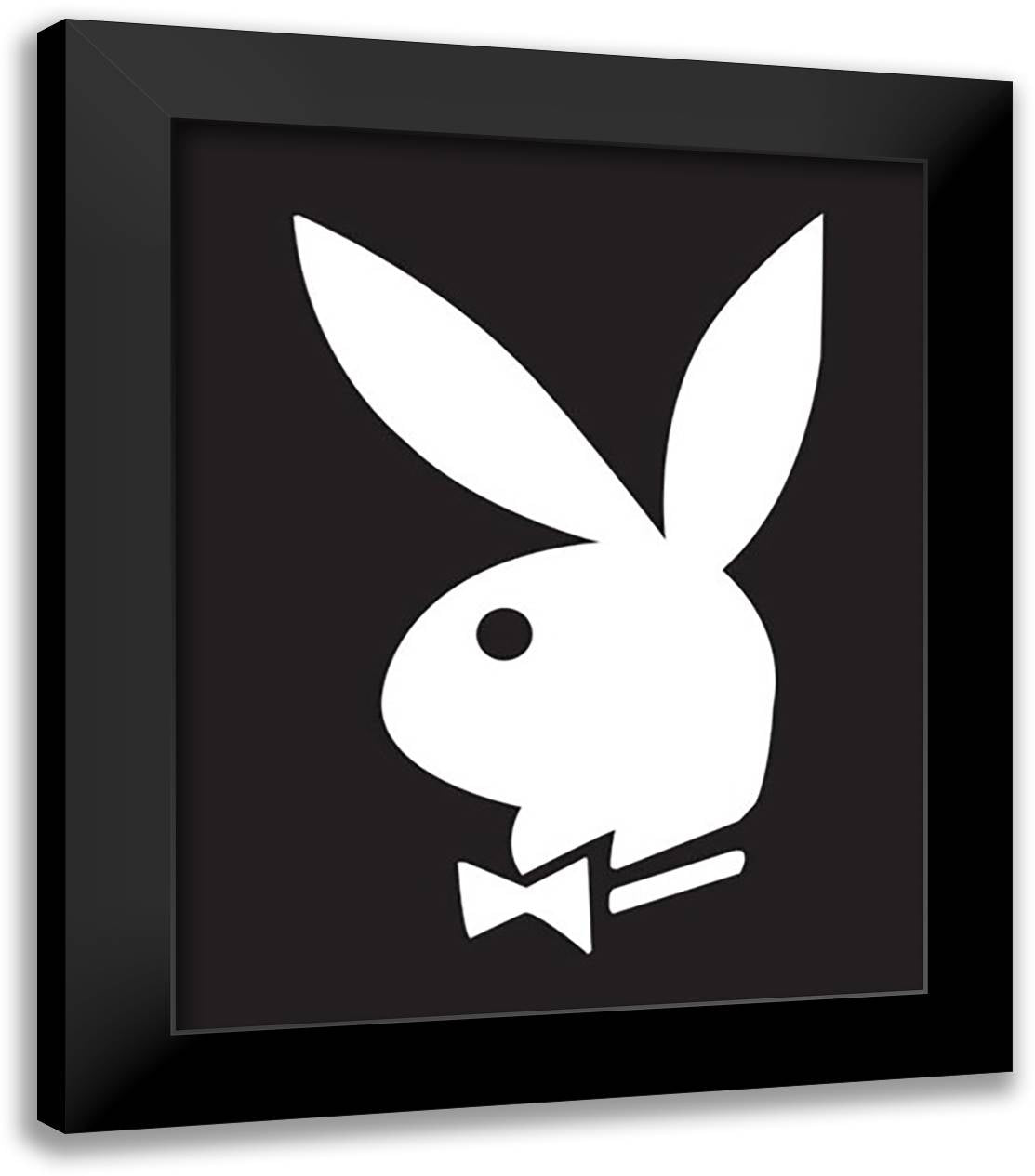 Playboy - BW Bunny 20x24 Black Modern Wood Framed Art Print Poster