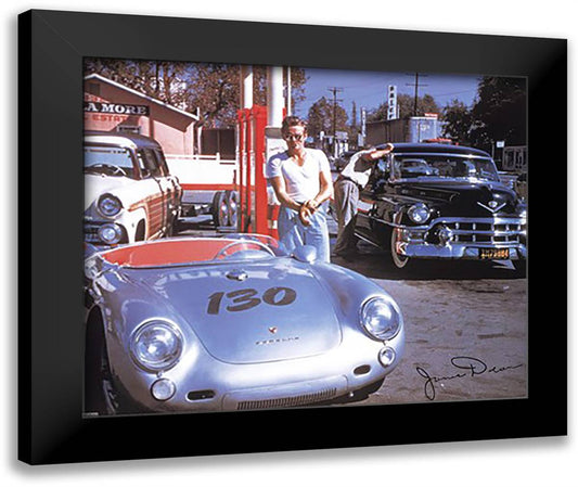 James Dean (Car) 24x20 Black Modern Wood Framed Art Print Poster