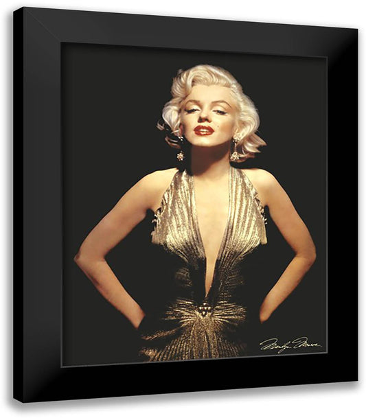 Marilyn Monroe (Gold) 20x24 Black Modern Wood Framed Art Print Poster