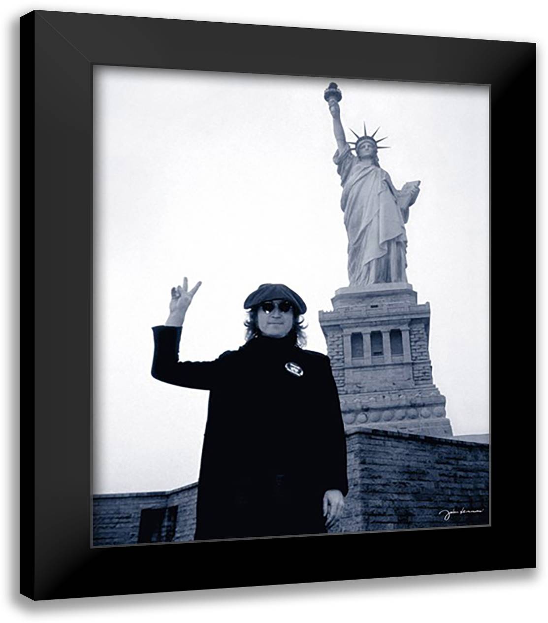 John Lennon (Liberty) 20x24 Black Modern Wood Framed Art Print Poster