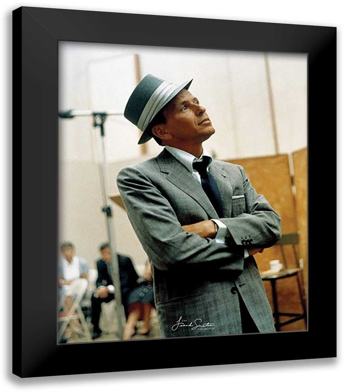 Frank Sinatra (Studio) 20x24 Black Modern Wood Framed Art Print Poster