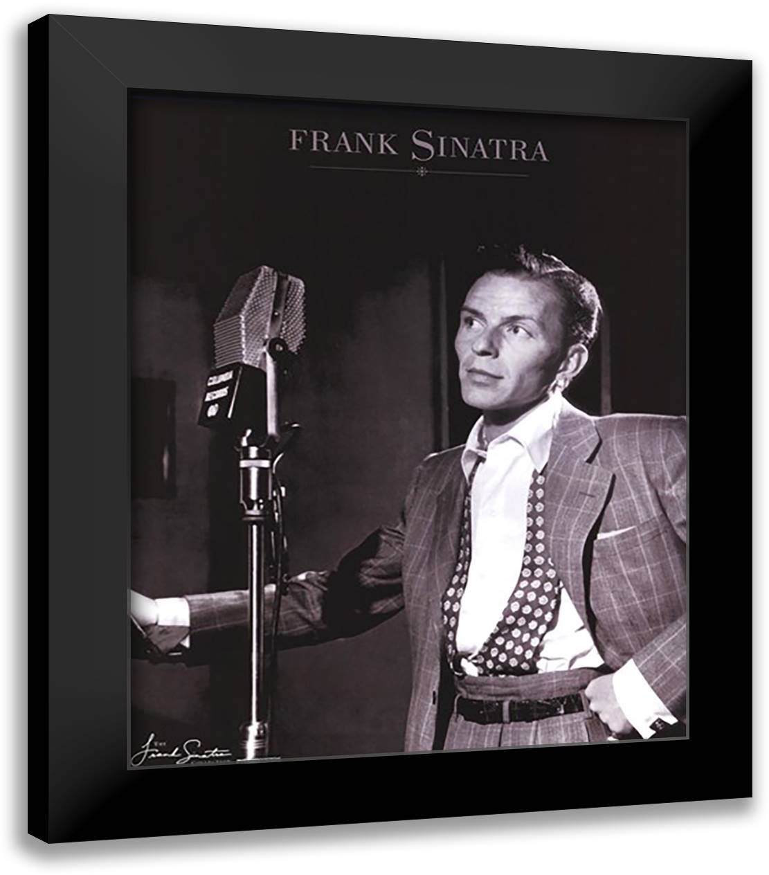 Frank Sinatra (Young) 20x24 Black Modern Wood Framed Art Print Poster