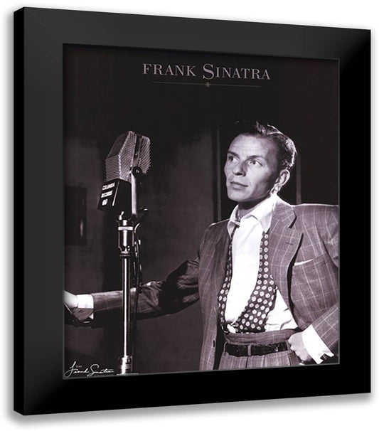 Frank Sinatra (Young) 20x24 Black Modern Wood Framed Art Print Poster