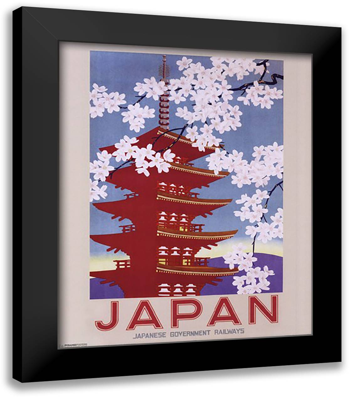 Japan (Blossom) 20x24 Black Modern Wood Framed Art Print Poster