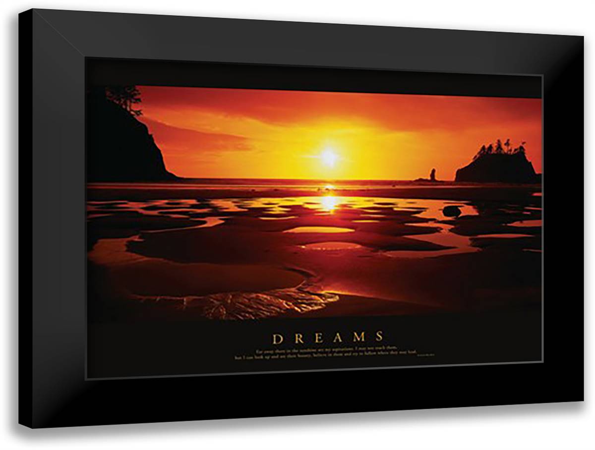 Dreams 24x20 Black Modern Wood Framed Art Print Poster