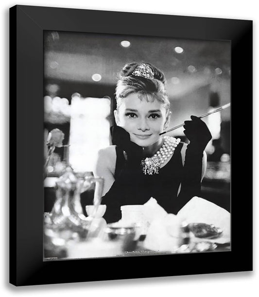 Audrey Hepburn - Breakfast at Tiffany's 20x24 Black Modern Wood Framed Art Print Poster