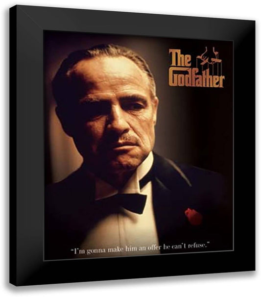 The Godfather - Offer 20x24 Black Modern Wood Framed Art Print Poster