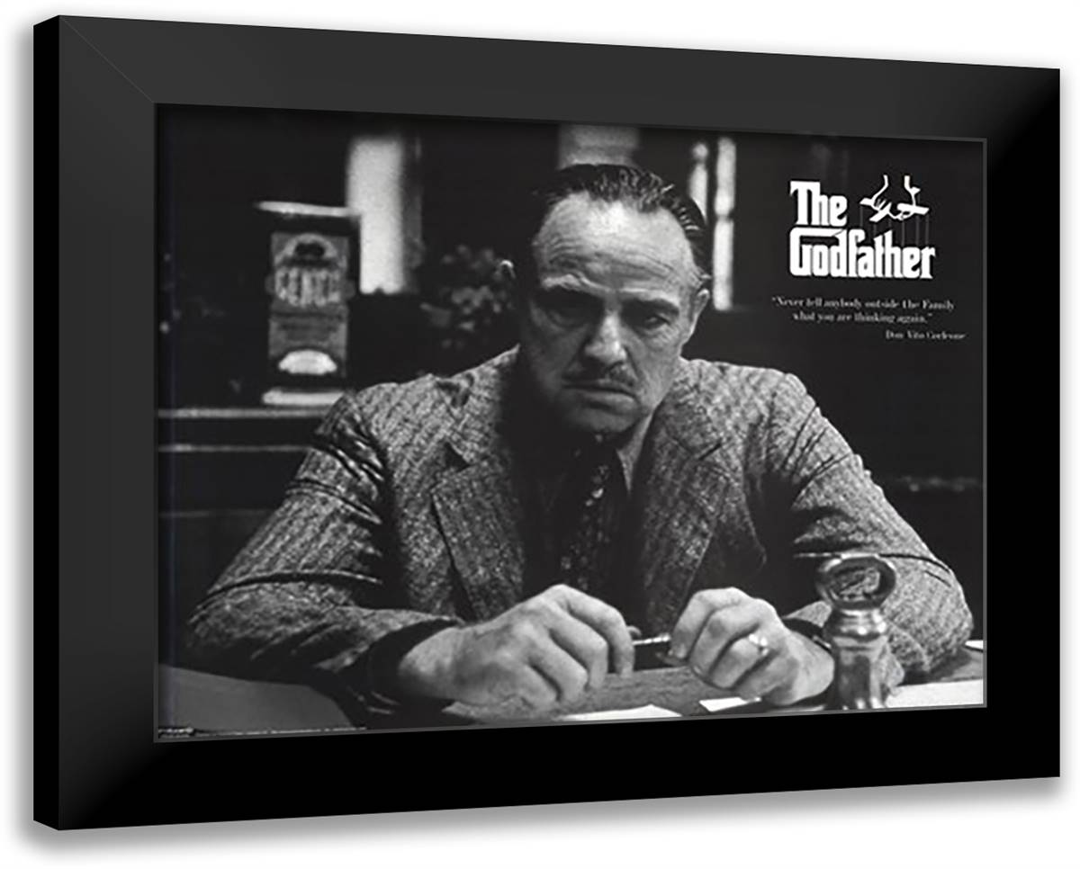 The Godfather - The Family 24x20 Black Modern Wood Framed Art Print Poster