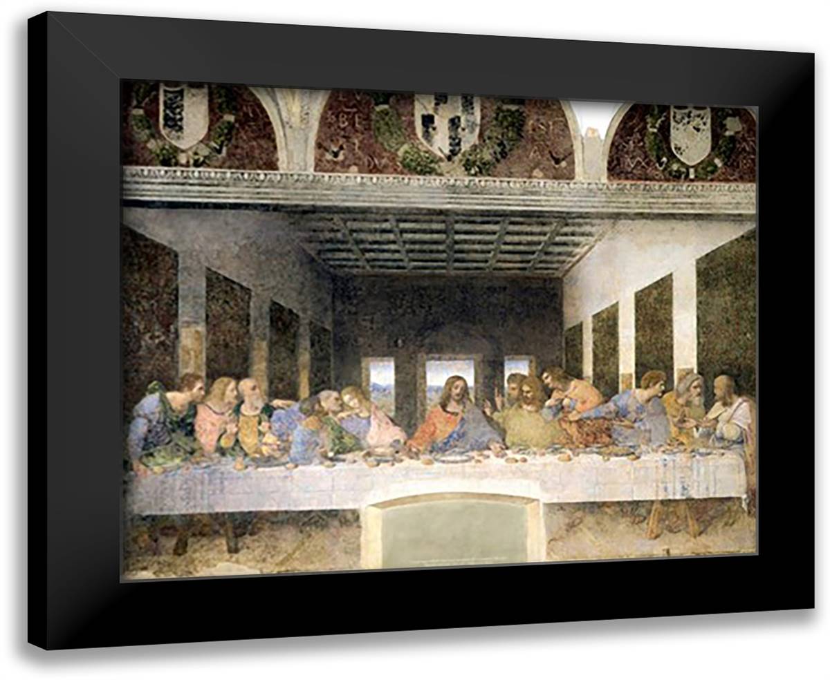 Last Supper 24x20 Black Modern Wood Framed Art Print Poster by da Vinci, Leonardo