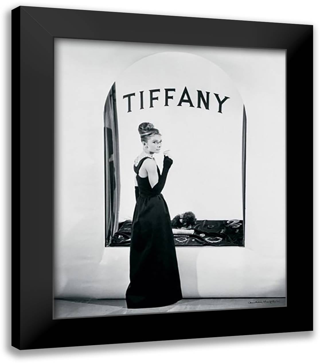 Audrey Hepburn - Tiffany 20x24 Black Modern Wood Framed Art Print Poster