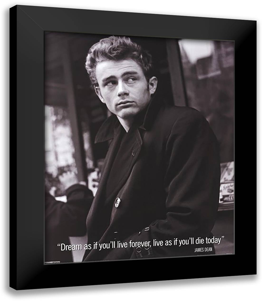 James Dean (Live As If) 20x24 Black Modern Wood Framed Art Print Poster