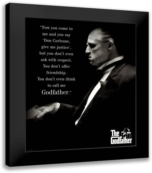 The Godfather Respect 20x24 Black Modern Wood Framed Art Print Poster