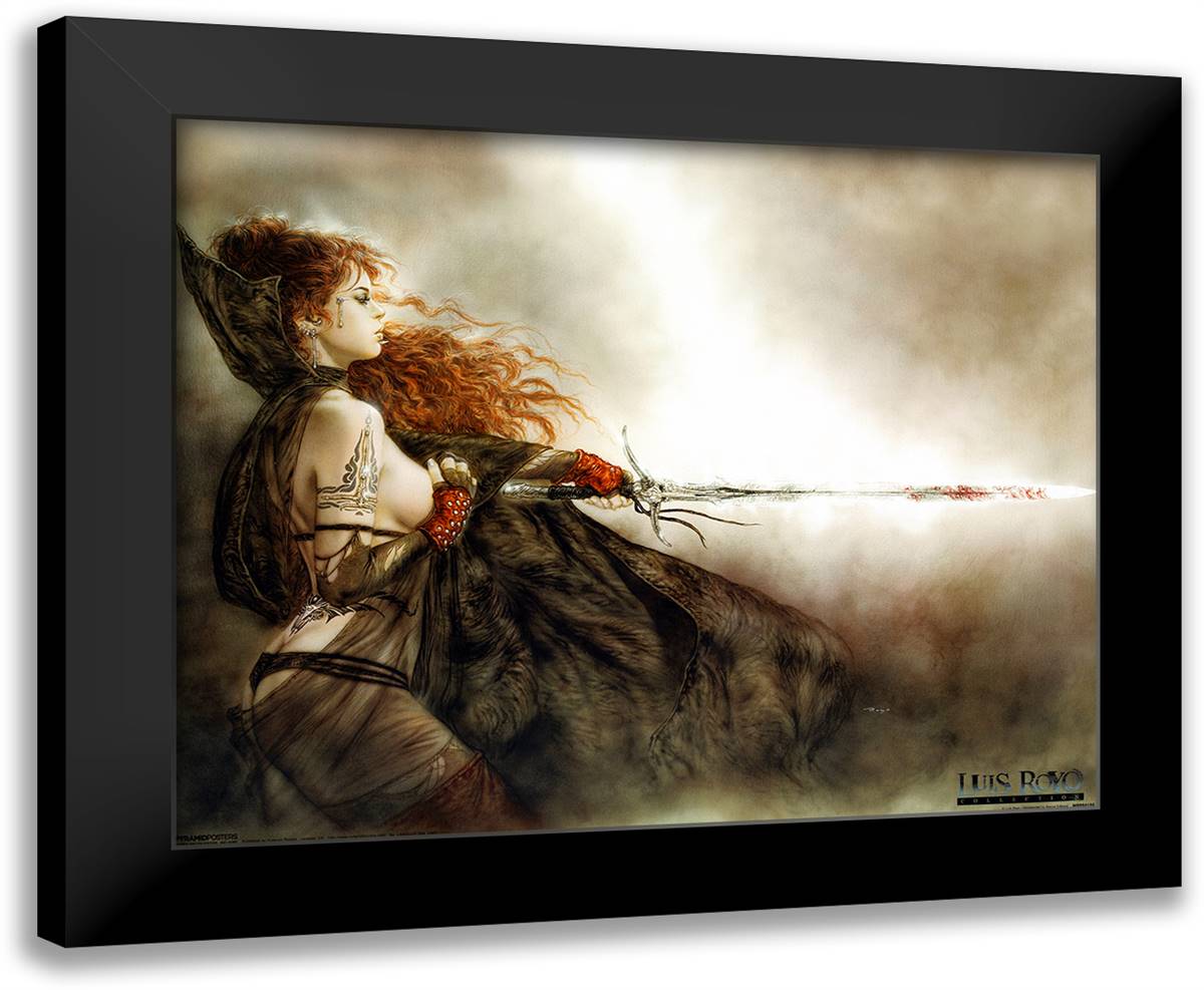 Red Sonja 24x20 Black Modern Wood Framed Art Print Poster by Royo, Luis
