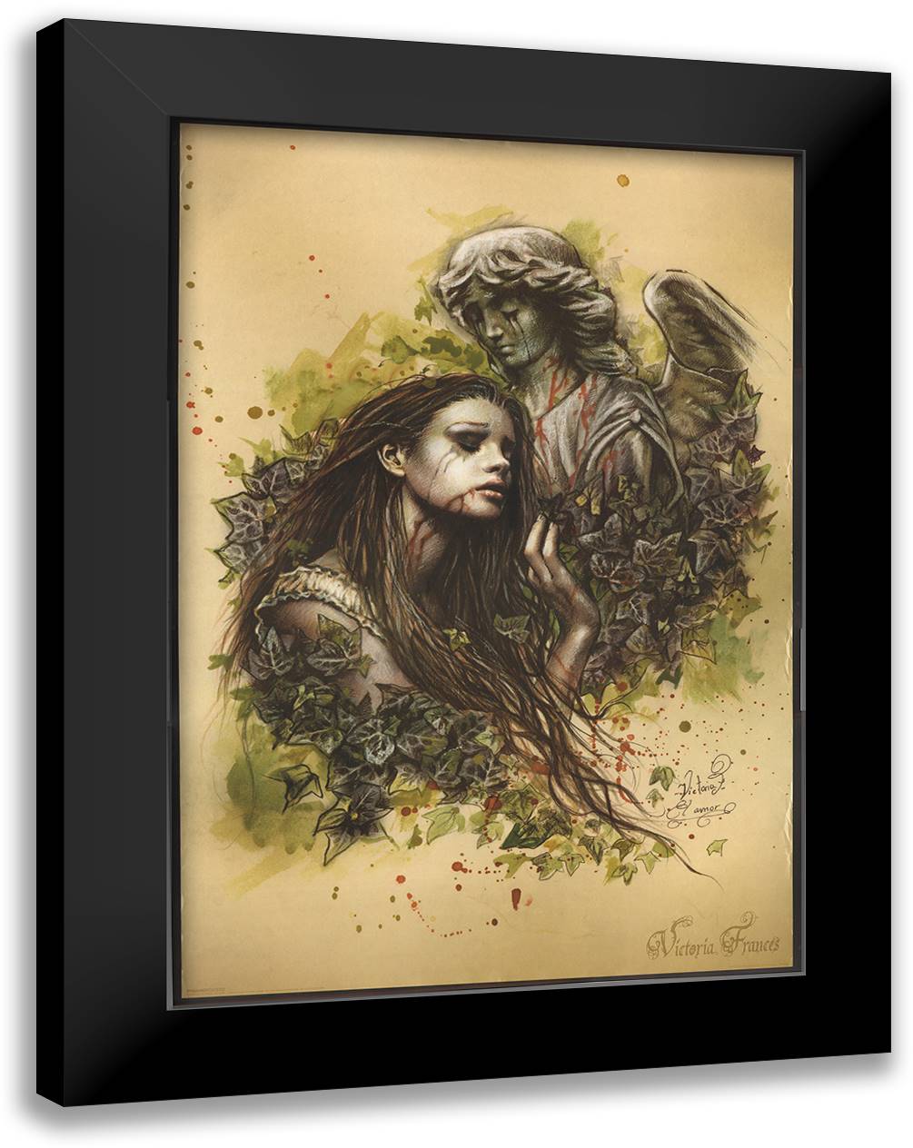 Victoria Frances El Amor 20x24 Black Modern Wood Framed Art Print Poster by Frances, Victoria