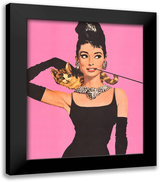 Audrey Hepburn - Pink 20x24 Black Modern Wood Framed Art Print Poster