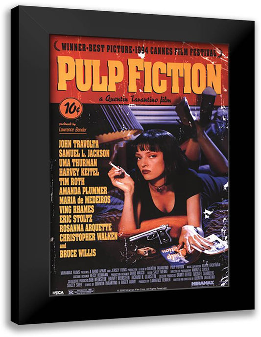 Pulp Fiction - Uma 28x40 Black Modern Wood Framed Art Print Poster