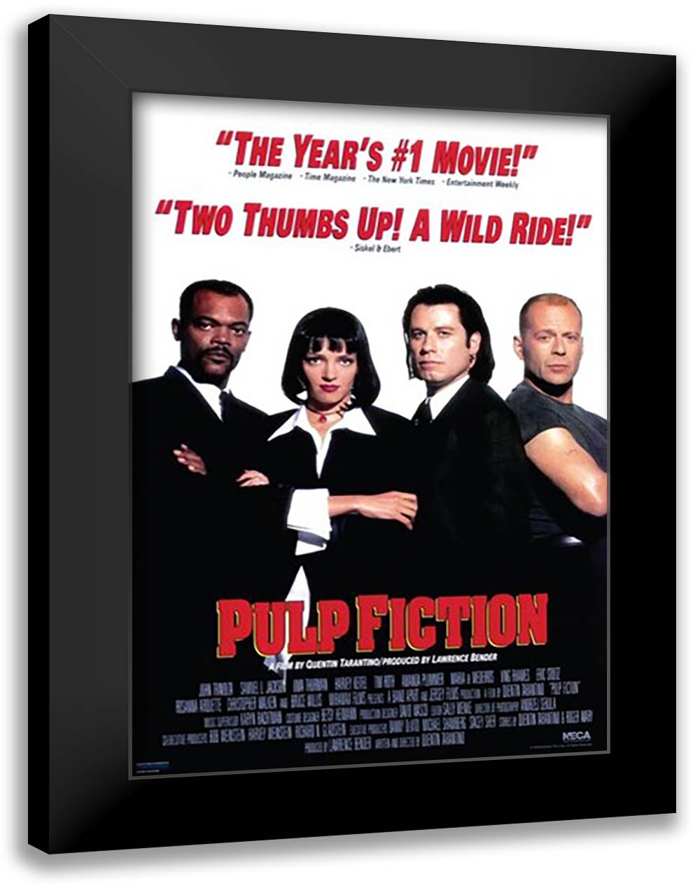 Pulp Fiction - Group 28x40 Black Modern Wood Framed Art Print Poster