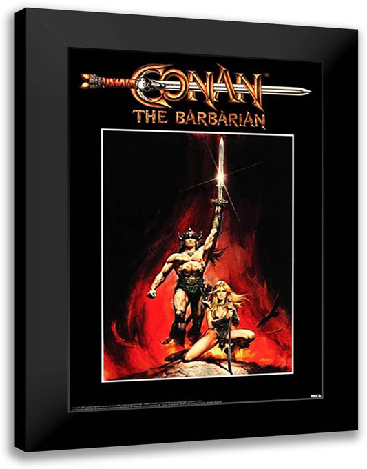 Conan The Barbarian 28x40 Black Modern Wood Framed Art Print Poster