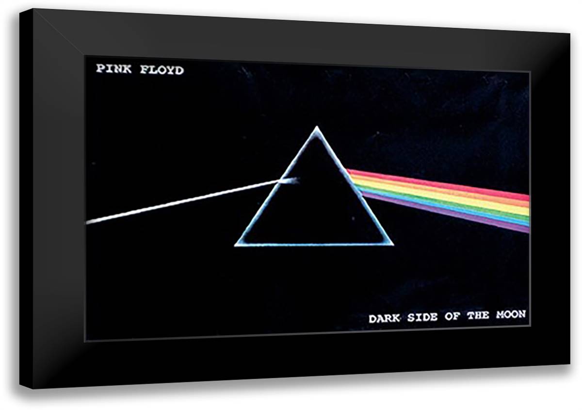 Pink Floyd - Dark Side of the Moon 40x28 Black Modern Wood Framed Art Print Poster