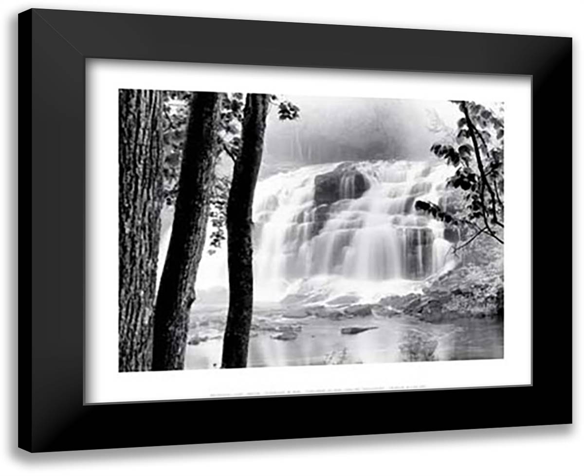 Waterfall Lake 18x15 Black Modern Wood Framed Art Print Poster