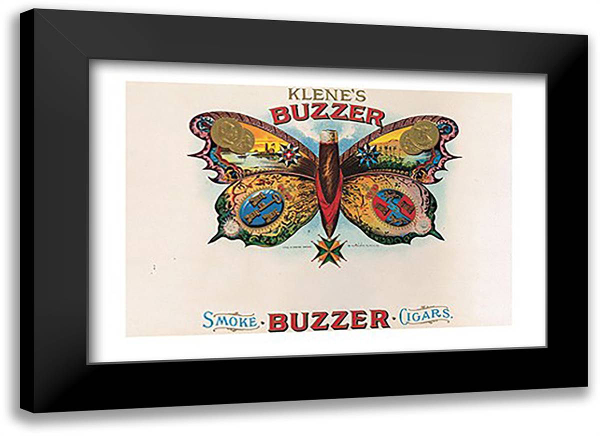 Buzzer 24x20 Black Modern Wood Framed Art Print Poster