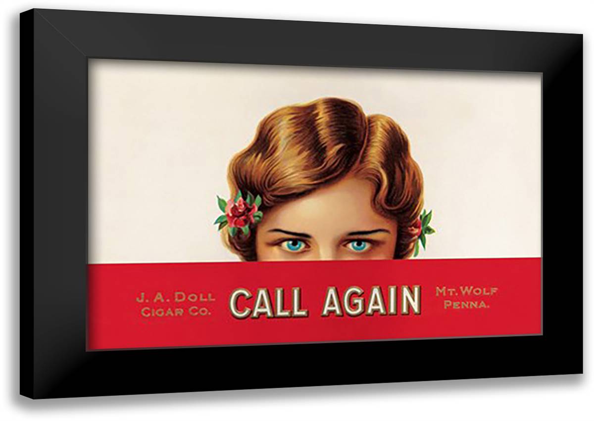 Call Again 40x28 Black Modern Wood Framed Art Print Poster