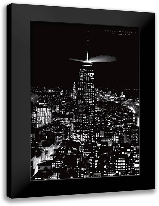 Empire of Lights 28x40 Black Modern Wood Framed Art Print Poster