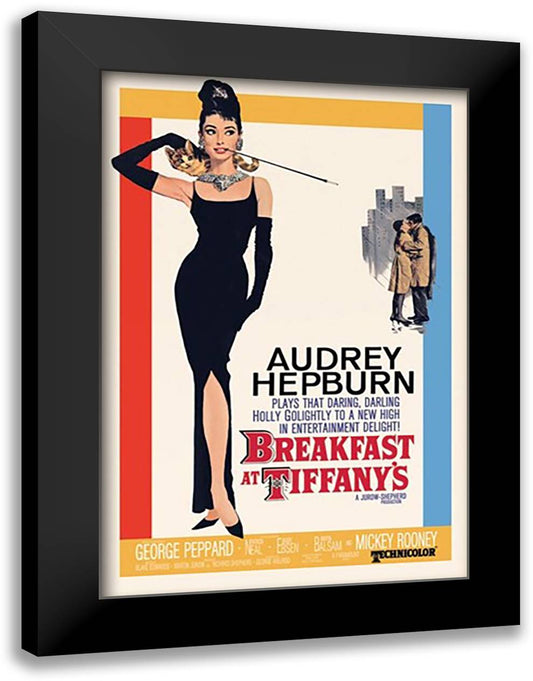 Breakfast At Tiffany's 28x40 Black Modern Wood Framed Art Print Poster