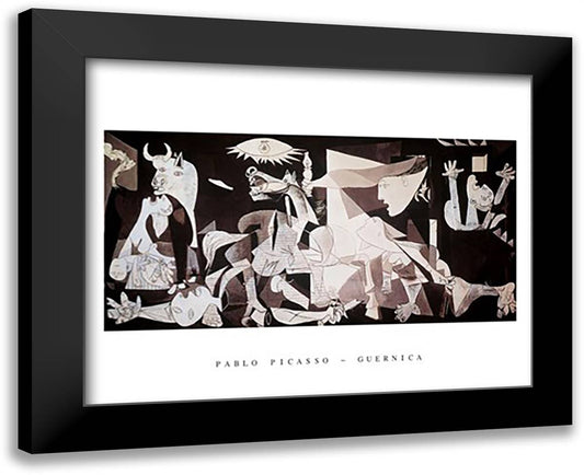 Guernica 32x24 Black Modern Wood Framed Art Print Poster by Picasso, Pablo