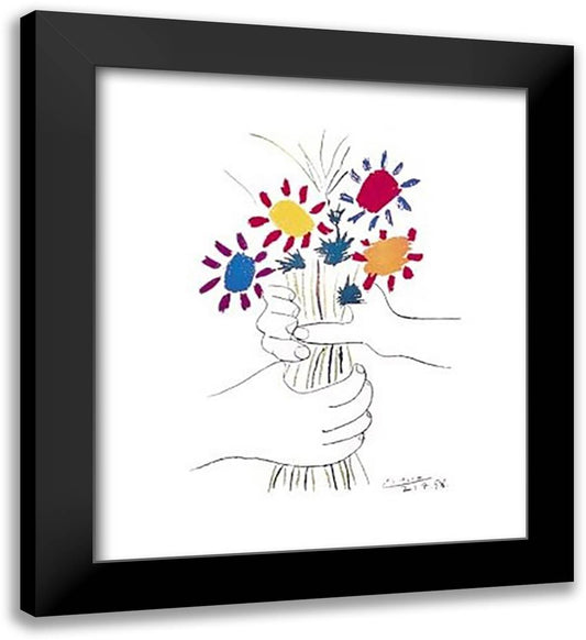 Petite Fleurs 27x39 Black Modern Wood Framed Art Print Poster by Picasso, Pablo