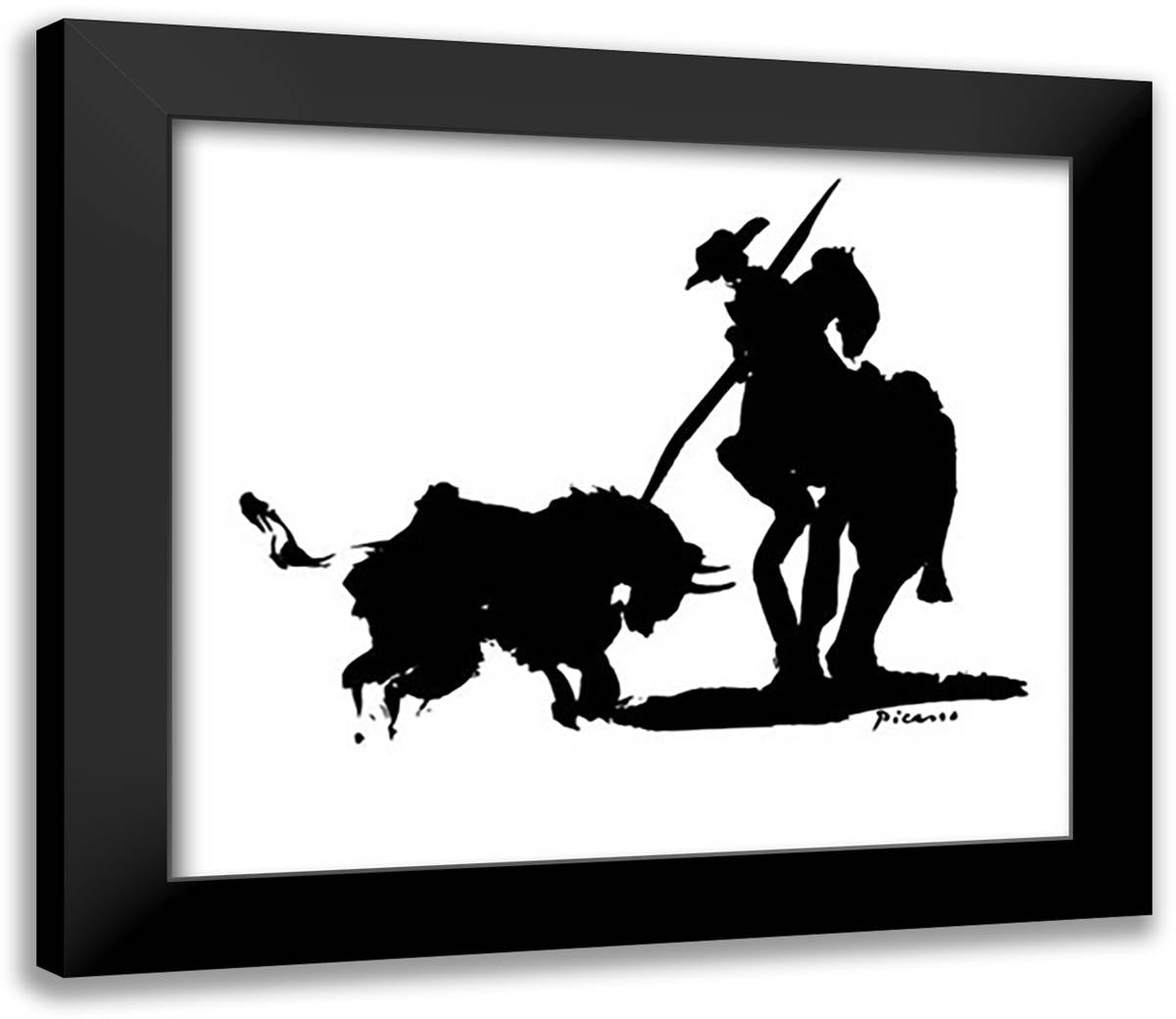 Bullfight IV - Stabbing The Bu 32x26 Black Modern Wood Framed Art Print Poster by Picasso, Pablo