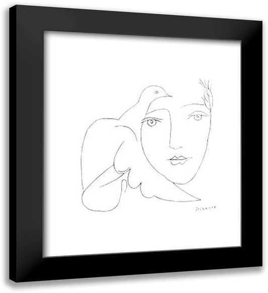 Face - Dove 26x32 Black Modern Wood Framed Art Print Poster by Picasso, Pablo