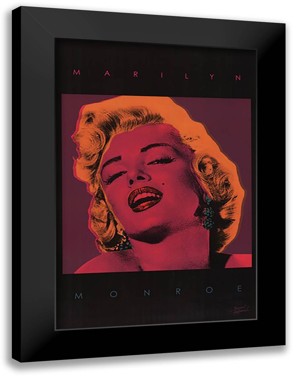 Marilyn Monroe - Pop Art 28x40 Black Modern Wood Framed Art Print Poster by Hollywood, Bernard