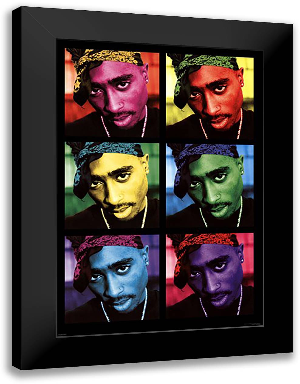 Tupac - Pop Art 28x40 Black Modern Wood Framed Art Print Poster