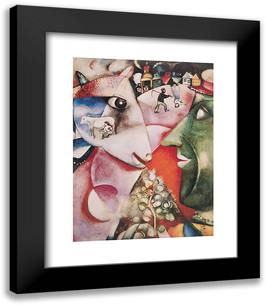 I And The Village 15x18 Black Modern Wood Framed Art Print Poster by Chagall, Marc