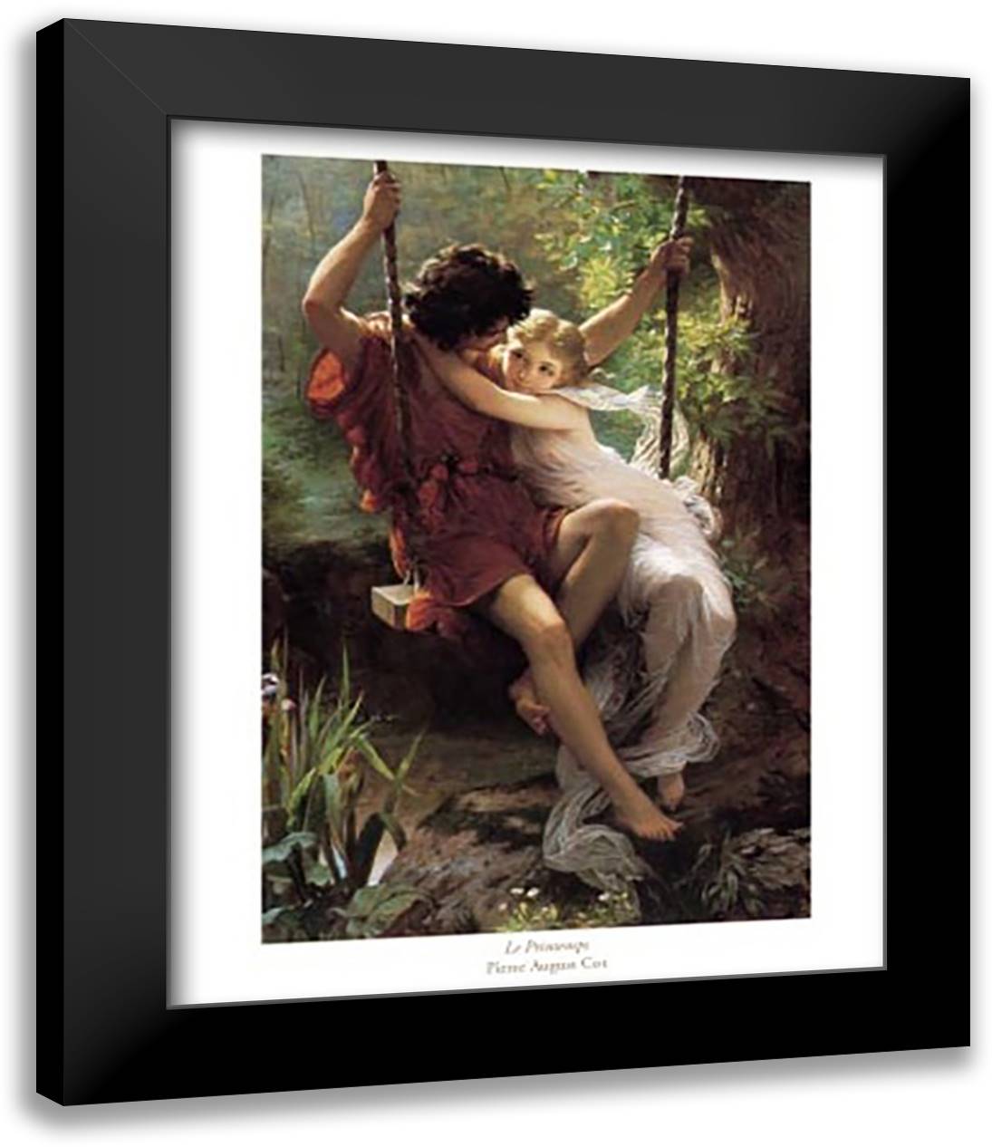 Le Printemps 15x18 Black Modern Wood Framed Art Print Poster by Cot, Pierre Auguste