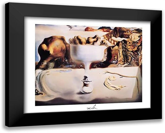 Apparition of Face and Fruit Dish on Beach, c.1938 18x15 Black Modern Wood Framed Art Print Poster by Dali, Salvador