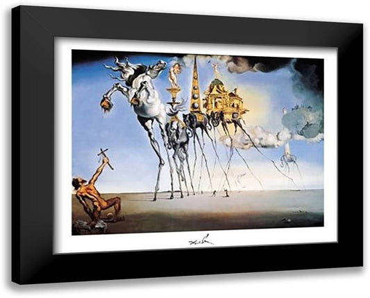 Temptation of St. Anthony, c.1946 18x15 Black Modern Wood Framed Art Print Poster by Dali, Salvador