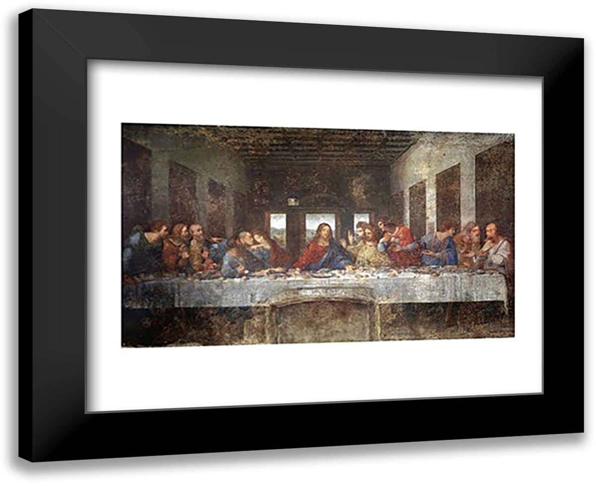 Last Supper 18x15 Black Modern Wood Framed Art Print Poster by da Vinci, Leonardo