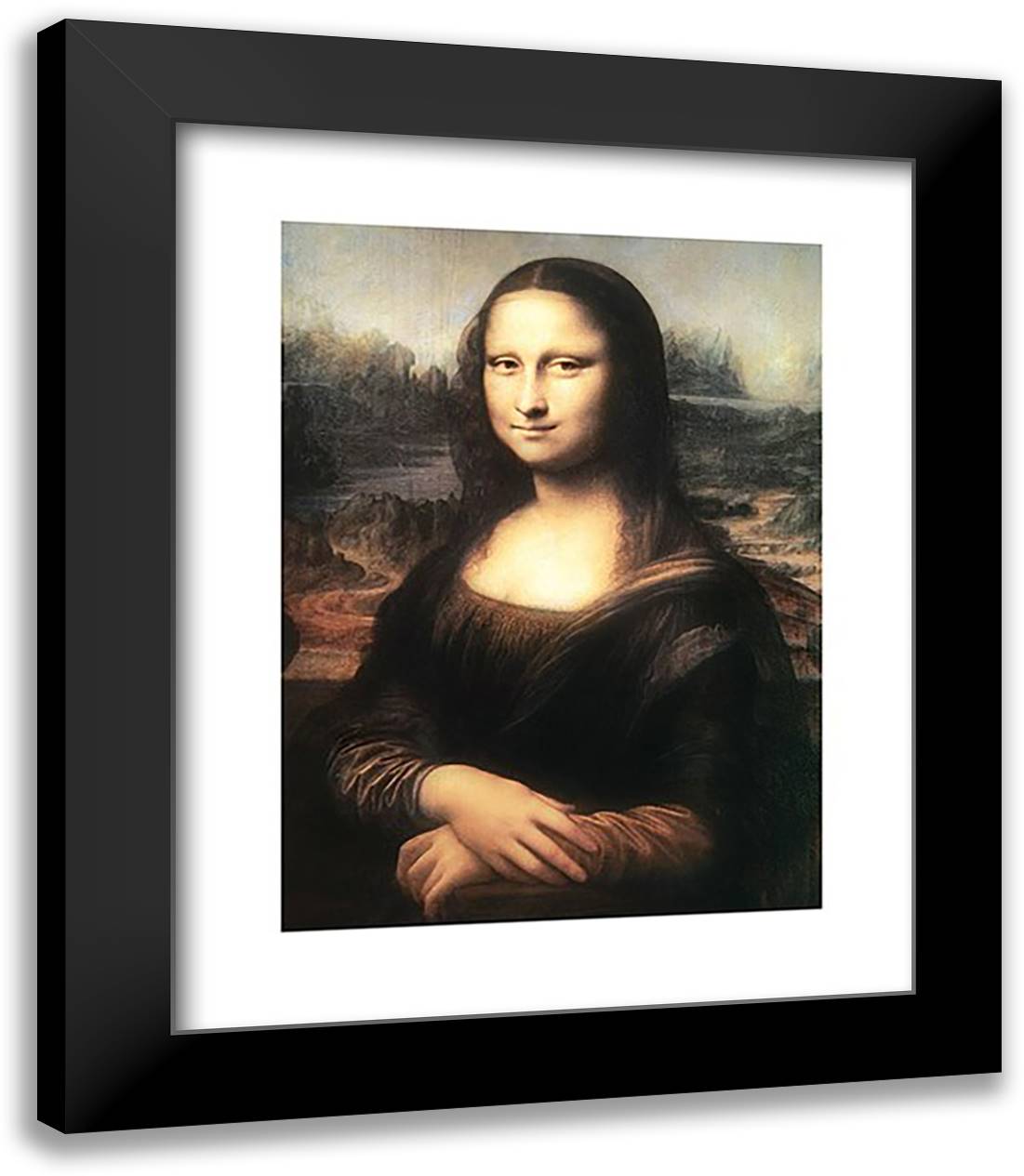 Mona Lisa, c.1507 15x18 Black Modern Wood Framed Art Print Poster by da Vinci, Leonardo