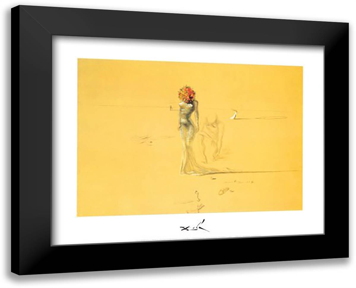 Female Figure with Head of Flowers, c.1937 18x15 Black Modern Wood Framed Art Print Poster by Dali, Salvador