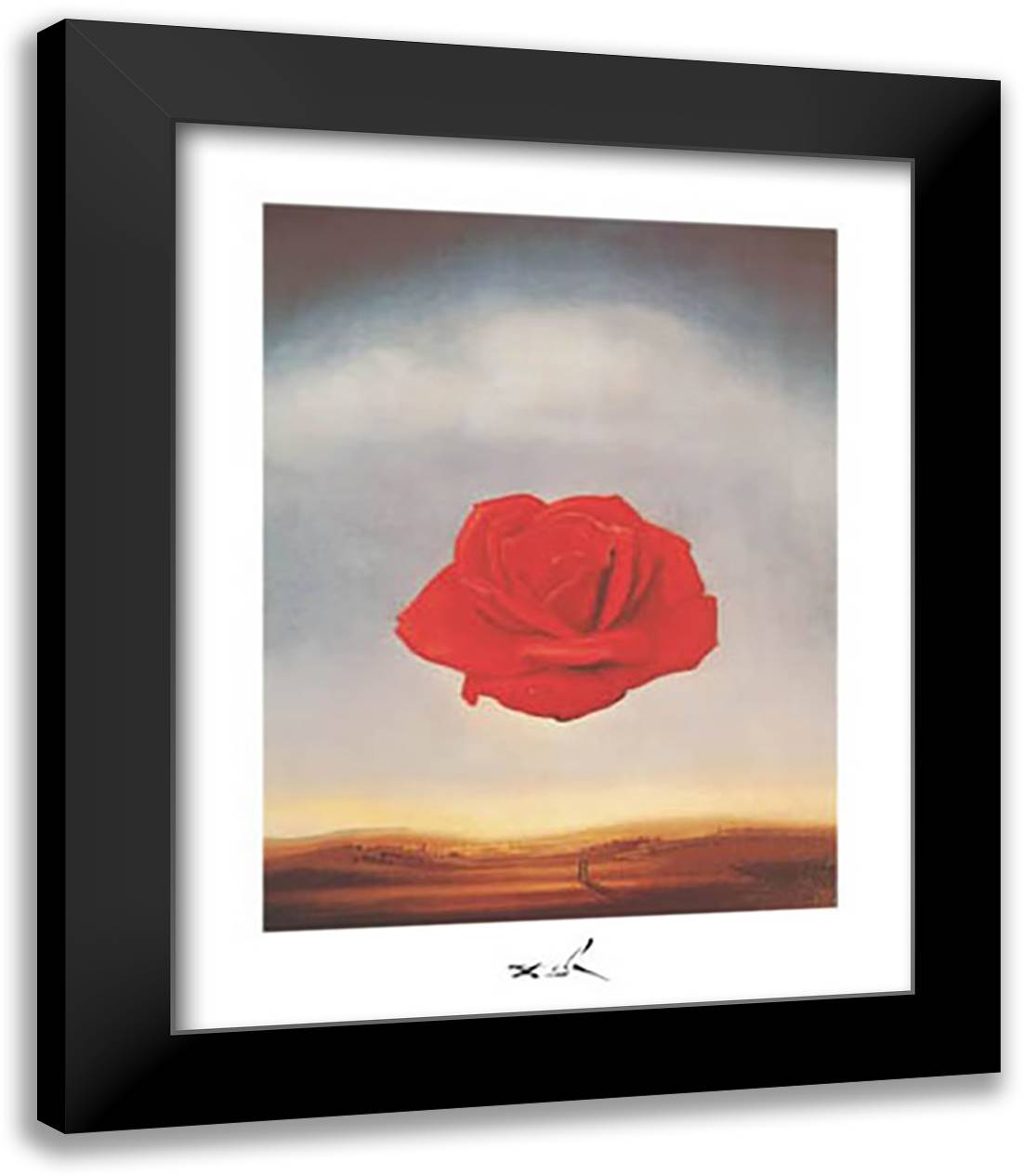 Meditative Rose, c.1958 15x18 Black Modern Wood Framed Art Print Poster by Dali, Salvador