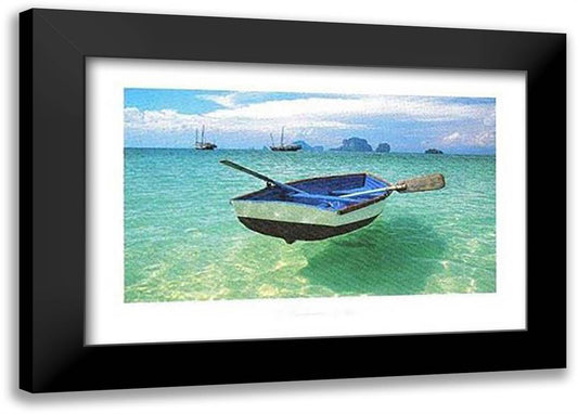 Andaman Sea 40x28 Black Modern Wood Framed Art Print Poster